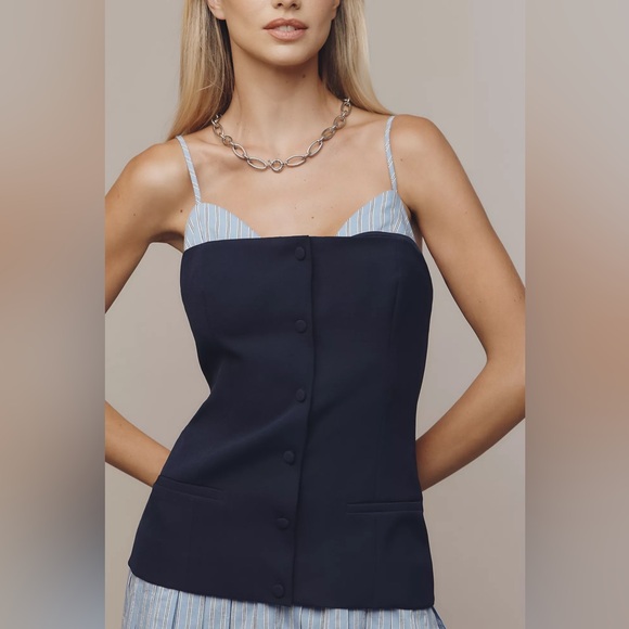 Anthropology | Maeve Sleeveless Peekaboo Twofer Mini Dress - Picture 2 of 4